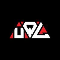 UQL triangle letter logo design with triangle shape. UQL triangle logo design monogram. UQL triangle vector logo template with red color. UQL triangular logo Simple, Elegant, and Luxurious Logo. UQL