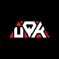 UQK triangle letter logo design with triangle shape. UQK triangle logo design monogram. UQK triangle vector logo template with red color. UQK triangular logo Simple, Elegant, and Luxurious Logo. UQK