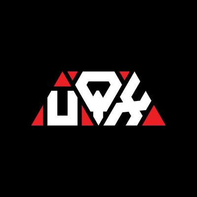 UQX triangle letter logo design with triangle shape. UQX triangle logo design monogram. UQX triangle vector logo template with red color. UQX triangular logo Simple, Elegant, and Luxurious Logo. UQX