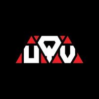 UQV triangle letter logo design with triangle shape. UQV triangle logo design monogram. UQV triangle vector logo template with red color. UQV triangular logo Simple, Elegant, and Luxurious Logo. UQV