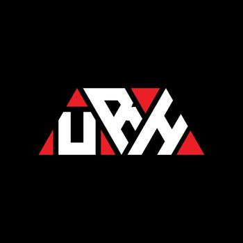 URH triangle letter logo design with triangle shape. URH triangle logo design monogram. URH triangle vector logo template with red color. URH triangular logo Simple, Elegant, and Luxurious Logo. URH