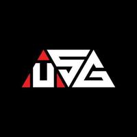 USG triangle letter logo design with triangle shape. USG triangle logo design monogram. USG triangle vector logo template with red color. USG triangular logo Simple, Elegant, and Luxurious Logo. USG