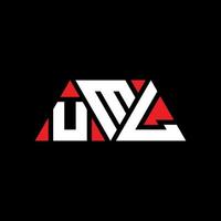 UML triangle letter logo design with triangle shape. UML triangle logo design monogram. UML triangle vector logo template with red color. UML triangular logo Simple, Elegant, and Luxurious Logo. UML