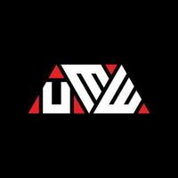 UMW triangle letter logo design with triangle shape. UMW triangle logo design monogram. UMW triangle vector logo template with red color. UMW triangular logo Simple, Elegant, and Luxurious Logo. UMW