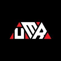 Diseño de logotipo de letra triangular umr con forma de triángulo. monograma de diseño del logotipo del triángulo umr. plantilla de logotipo de vector de triángulo umr con color rojo. logotipo triangular umr logotipo simple, elegante y lujoso. umr