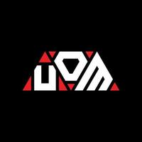 diseño de logotipo de letra triangular uom con forma de triángulo. monograma de diseño del logotipo del triángulo uom. plantilla de logotipo de vector de triángulo uom con color rojo. logotipo triangular de uom logotipo simple, elegante y lujoso. uom