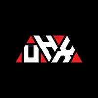 Diseño de logotipo de letra triangular uhx con forma de triángulo. monograma de diseño del logotipo del triángulo uhx. plantilla de logotipo de vector de triángulo uhx con color rojo. logotipo triangular uhx logotipo simple, elegante y lujoso. uhx