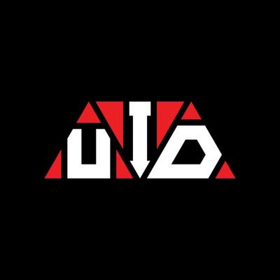 UID triangle letter logo design with triangle shape. UID triangle logo design monogram. UID triangle vector logo template with red color. UID triangular logo Simple, Elegant, and Luxurious Logo. UID