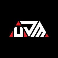 UJM triangle letter logo design with triangle shape. UJM triangle logo design monogram. UJM triangle vector logo template with red color. UJM triangular logo Simple, Elegant, and Luxurious Logo. UJM