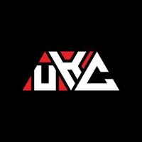 UKC triangle letter logo design with triangle shape. UKC triangle logo design monogram. UKC triangle vector logo template with red color. UKC triangular logo Simple, Elegant, and Luxurious Logo. UKC