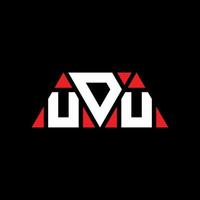 diseño de logotipo de letra triangular udu con forma de triángulo. monograma de diseño del logotipo del triángulo udu. plantilla de logotipo de vector de triángulo udu con color rojo. logotipo triangular udu logotipo simple, elegante y lujoso. udu