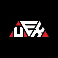 UEX triangle letter logo design with triangle shape. UEX triangle logo design monogram. UEX triangle vector logo template with red color. UEX triangular logo Simple, Elegant, and Luxurious Logo. UEX
