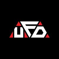UFD triangle letter logo design with triangle shape. UFD triangle logo design monogram. UFD triangle vector logo template with red color. UFD triangular logo Simple, Elegant, and Luxurious Logo. UFD
