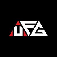 UFG triangle letter logo design with triangle shape. UFG triangle logo design monogram. UFG triangle vector logo template with red color. UFG triangular logo Simple, Elegant, and Luxurious Logo. UFG