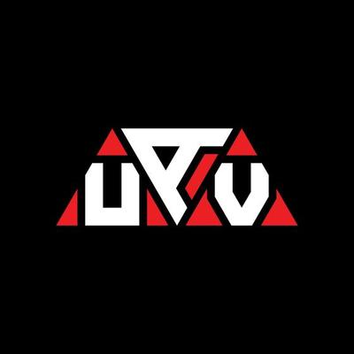 UAV triangle letter logo design with triangle shape. UAV triangle logo design monogram. UAV triangle vector logo template with red color. UAV triangular logo Simple, Elegant, and Luxurious Logo. UAV