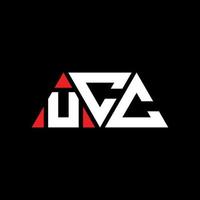 UCC triangle letter logo design with triangle shape. UCC triangle logo design monogram. UCC triangle vector logo template with red color. UCC triangular logo Simple, Elegant, and Luxurious Logo. UCC