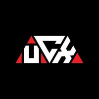 diseño de logotipo de letra triangular ucx con forma de triángulo. monograma de diseño del logotipo del triángulo ucx. plantilla de logotipo de vector de triángulo ucx con color rojo. logotipo triangular ucx logotipo simple, elegante y lujoso. ucx