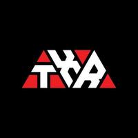 TXR triangle letter logo design with triangle shape. TXR triangle logo design monogram. TXR triangle vector logo template with red color. TXR triangular logo Simple, Elegant, and Luxurious Logo. TXR