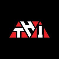 THI triangle letter logo design with triangle shape. THI triangle logo design monogram. THI triangle vector logo template with red color. THI triangular logo Simple, Elegant, and Luxurious Logo. THI