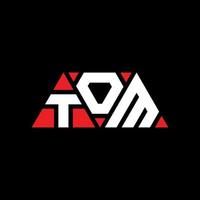 TOM triangle letter logo design with triangle shape. TOM triangle logo design monogram. TOM triangle vector logo template with red color. TOM triangular logo Simple, Elegant, and Luxurious Logo. TOM