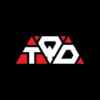 TQD triangle letter logo design with triangle shape. TQD triangle logo design monogram. TQD triangle vector logo template with red color. TQD triangular logo Simple, Elegant, and Luxurious Logo. TQD