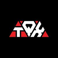 diseño de logotipo de letra triangular tqx con forma de triángulo. monograma de diseño de logotipo de triángulo tqx. plantilla de logotipo de vector de triángulo tqx con color rojo. logotipo triangular tqx logotipo simple, elegante y lujoso. gracias