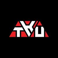 diseño de logotipo de letra triangular tku con forma de triángulo. monograma de diseño del logotipo del triángulo tku. plantilla de logotipo de vector de triángulo tku con color rojo. logotipo triangular tku logotipo simple, elegante y lujoso. tku