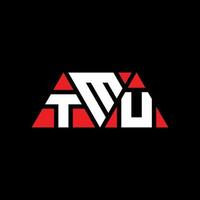 diseño de logotipo de letra triangular tmu con forma de triángulo. monograma de diseño de logotipo de triángulo tmu. plantilla de logotipo de vector de triángulo tmu con color rojo. logotipo triangular tmu logotipo simple, elegante y lujoso. tmu