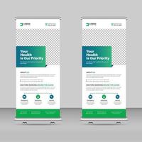 modern roll up stand banner template design for a medical, health care, dental care vector
