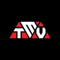 diseño de logotipo de letra triangular tmv con forma de triángulo. monograma de diseño de logotipo de triángulo tmv. plantilla de logotipo de vector de triángulo tmv con color rojo. logo triangular tmv logo simple, elegante y lujoso. tmv