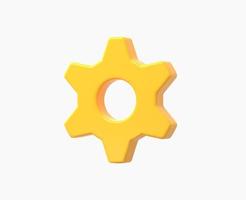 3d Realistic Gear icon vector illustration