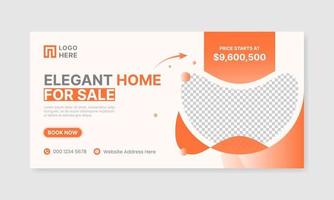 Real estate home sale social media cover web banner vector