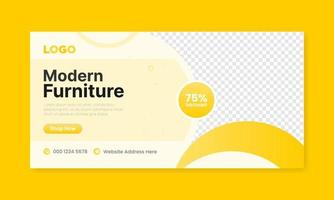 Modern furniture web banner template,social media and web advertising. vector