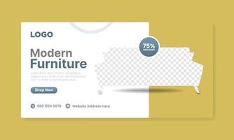 Modern furniture web banner template,social media and web advertising. vector