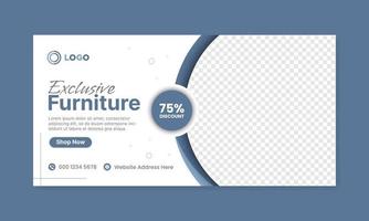 Modern furniture web banner template,social media and web advertising. vector