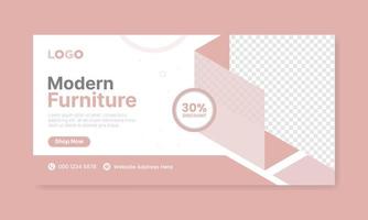 Modern furniture web banner template,social media and web advertising. vector