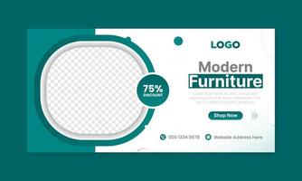 plantilla de banner web de muebles modernos, redes sociales y publicidad web. vector