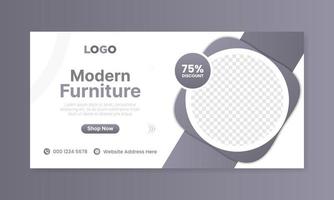 Modern furniture web banner template,social media and web advertising. vector