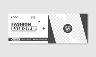 Fashion sale social media facebook cover design banner template, Web banner timeline template. vector