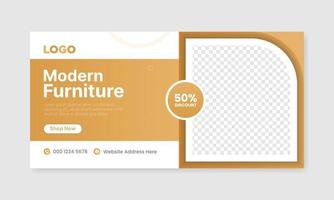 Modern furniture web banner template,social media and web advertising. vector