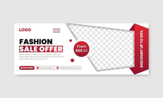 Fashion sale social media facebook cover design banner template, Web banner timeline template.