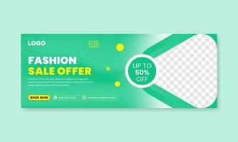 Fashion sale social media facebook cover design banner template, Web banner timeline template. vector