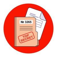 folder with classified documents. hold dirt in your hand. state secret. flat vector illustration