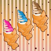 fish shape ice cream background vector