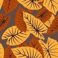 seamless tropical leafs pattern vector