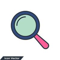 Magnifying glass icon logo vector illustration. search symbol template for graphic and web design collection