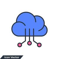 ilustración de vector de logotipo de icono de tecnología de nube. plantilla de símbolo de tecnología en la nube para la colección de diseño gráfico y web