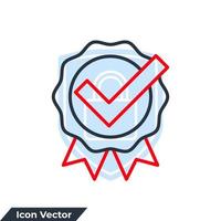 aprobar la ilustración del vector del logotipo del icono. plantilla de símbolo de certificado para la colección de diseño gráfico y web