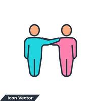 cooperation icon logo vector illustration. Friendship symbol template for graphic and web design collection