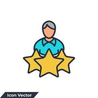 experiencia icono logo vector ilustración. personas con plantilla de símbolo de estrellas para la colección de diseño gráfico y web